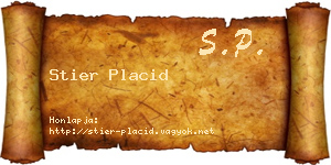 Stier Placid névjegykártya